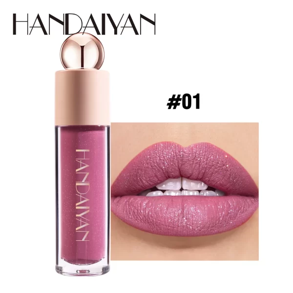 Handaiyan Matte glitter Waterproof Shimmer Lip Gloss Sexy Lipgloss Pigments Makeup Long Lasting Tinted Lip Glaze - Image 4