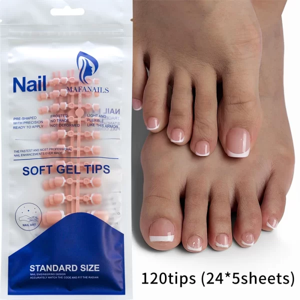 120pcs Gradient Short Ballet Press on Toenails Wearable Simple Nude Color False Toe Nails Full Cover Finished False Nail Tips *& - Image 8