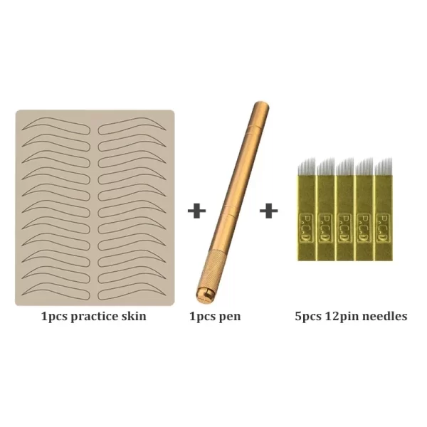 1 Set 3D Microblading Pen Tattoo Training Kit Eyebrow Tattoo Practice Professional Permanent Makeup Tattoo Eyebrow Wholesale - Image 12