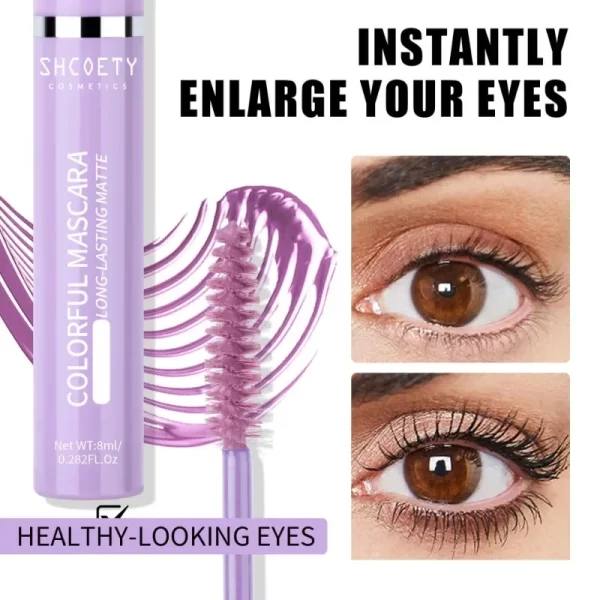 Colored Mascara Eyelashes Blue Pink Green Colorful Waterproof Mascara Charming Long Lasting Curling Mascara Eye Christmas Makeup - Image 3