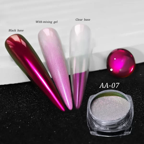 1jar Gradient Chrome Nail Powder Optical Neon Mirror Powder Metallic Mirror Effect Chameleon Pigment Glitter For DIY Manicure - Image 10