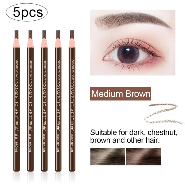 5pcs Eyebrow Pencil Permanent Makeup Eyebrow Enhancers Cosmetic Waterproof Microblading Pen Tint Eye Brow Pencil Marker Tools - Image 10