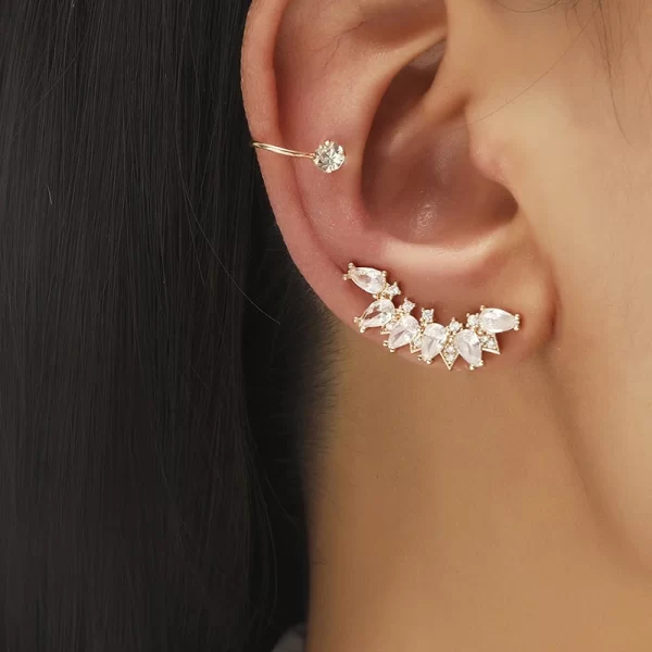 Cartilage Conch Fake Without Piercing Cuff Earring Earcuff Wrap Rock No Women Crystal Clip Ear Adjustable - Image 10