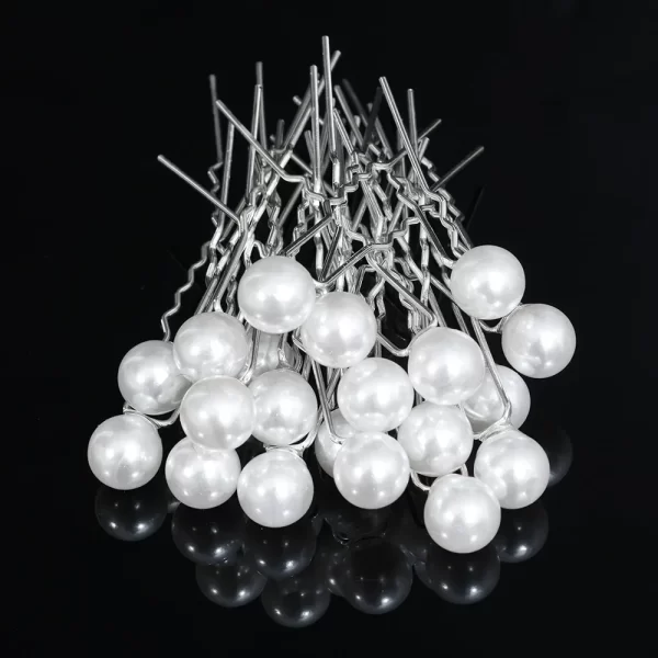 20pcs Pearl Rhinestone Wedding Hair Bridal Accessories Women Pearl Rhinestone U-shaped Pin Metal Barrette Clip Ornaments Jewelry - Image 16
