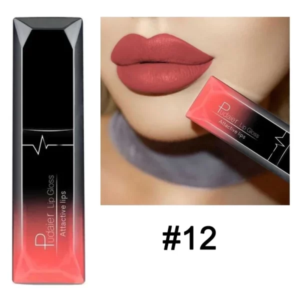 Waterproof Nude Matte Velvet Glossy Lip Gloss Lipstick Lip Balm Sexy Red Lip Tint 21 Colors Women Fashion Makeup Christmas Gifts - Image 21