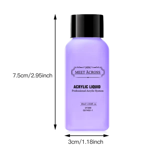 MEET ACROSS 40ml Acrylic Liquid For Acrylic Powder Dust Nails Monomer Crystal Nail Art Nail Extension Carving Manicure Tool - Image 6