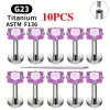 2/10PCS G23 Titanium Piercing Jewelry Ear Cartilage Tragus Heart Flat Back Stud Earrings 16G CZ Internal Thread Labret Lip Ring - Image 25