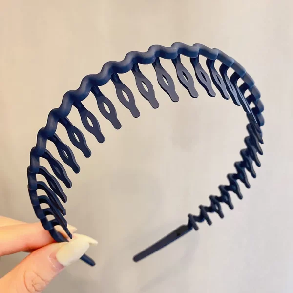 Elegant Solid Color Wave Hairbands For Women Trendy Toothed Non-slip Hair Combs Hair Accessories Girl Face Wash Sports Headbands - Image 31