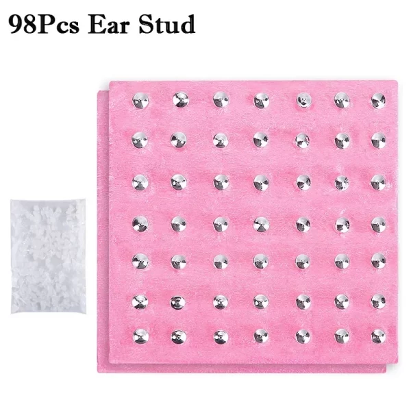 98Pcs/Set Professional Ear Piercing Gun Tool Ear Studs Steel Ear Nose Navel Body Piercing Gun Unit Tool Kit Safety Pierce Tool - Image 8
