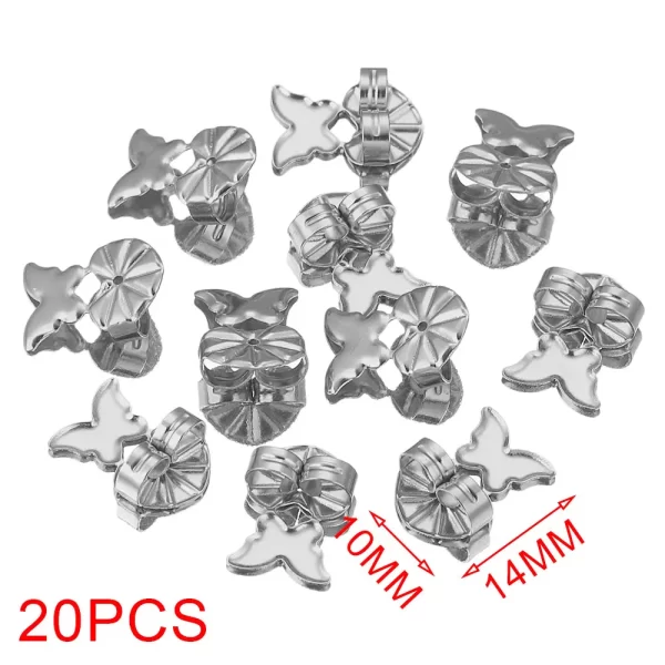 20pcs/lot Stainless Steel Chic Heart Butterfly Earrings Backs Fixtures Earring Base Posts Parts for Diy Jewelry Making Supplies - Image 9