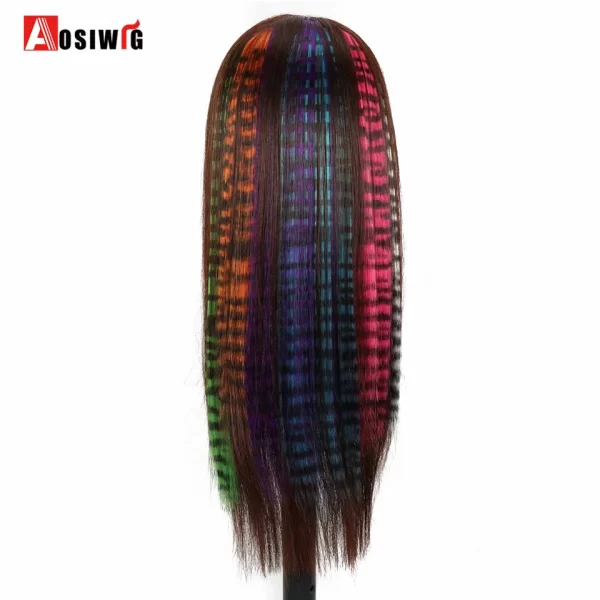Synthetic 18" Feathers Hair Clip in One Piece Hair Extension DIY Colorful Hairpiece For Fashion Beautiful Girls - Image 5