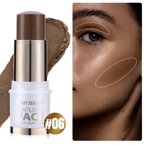 SAM SUGAR Highlighter Stick Brightening Skin Tone Contouring Natural Stereo Concealer Blush Multi-Purpose Stick - Image 8