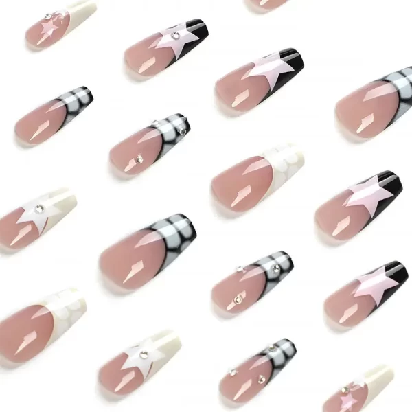 24pcs medium-length ballet manicure, wearable manicure, special manicure sheets, nail stickers, fake nails - Image 3