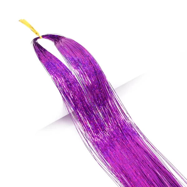 Colourful Shiny Threads Glitter Hair Tinsel Kit Gold Silk HairGlitter String Extensions Accessories For Women Headdress - Image 17