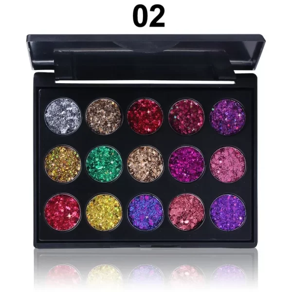 15 Color Glitter Eye Shadow Pallete Pigment Professional Eye Makeup Palette Long-lasting Make Up Eyeshadow Palette Maquillage - Image 5