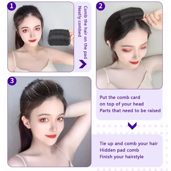 Upgrade Fluffy Hair Cushion Clip Bump It Up Volume Hair Insert Comb Clip Women Invisible Seamless Fluffy Hair Pad Styling Tools - Image 5