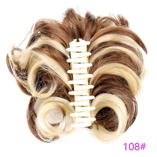 Women's Hair Bun Synthetic Bands Short Curly Chignon Hairpins Claw In Hairpieces for Fake False Hair Scrunchy Black Brown - Image 15