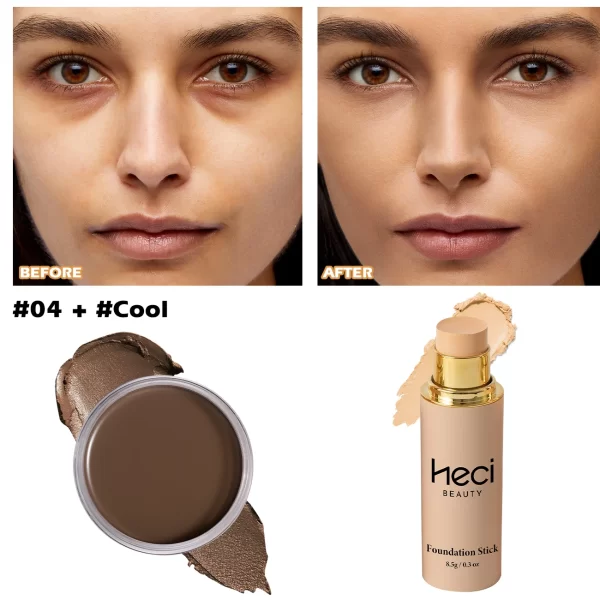 2pcs/Set Concealer Foundation For Medium Skin, Long-Lasting Nourishing Waterproof Bronzing + Highlighting Foundation Cream - Image 10