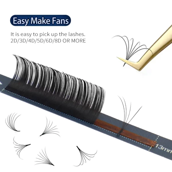 Bluebell Beauty 12 Rows Faux Mink Eyelashes Individual Eyelash Lashes Natural Matte Black Eyelash Extension Korea Silk Eyelashes - Image 5