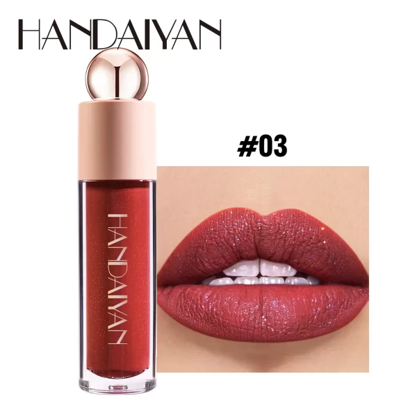 Handaiyan Matte glitter Waterproof Shimmer Lip Gloss Sexy Lipgloss Pigments Makeup Long Lasting Tinted Lip Glaze - Image 7
