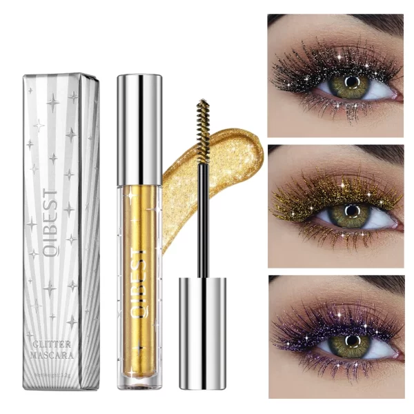 Violet Glitter Lash Mascara Diamond Mascara Thick Shiny Eyelash Curling Extension Makeup Waterproof Fast Dry Sequins Eye Black - Image 6