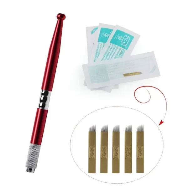 Manual Tattoo Pen Machine Permanent Makeup Eyebrow Hand Tool 3D Microblading Eyebrow Tattoo Tool Supply with 5p Tattoo Needle - Image 12