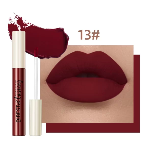 QIBEST 24 Colors Lip Gloss Sexy Red Waterproof  Nude Liquid Lipstick Non-Stick Long Lasting Black White Lipgloss Tint Cosmetics - Image 7