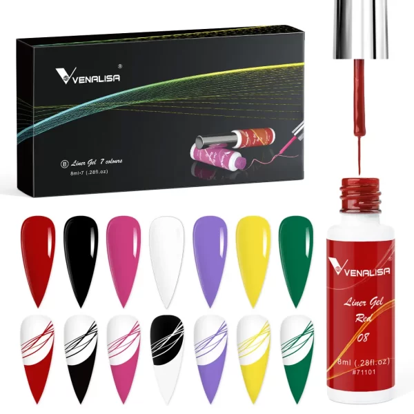 8ml VENALISA Liner Gel White Line French Nail Gel Polish 21 Colors Soak Off UV/LED Painting Gel Beautiful Semi Permanent Varnish - Image 25