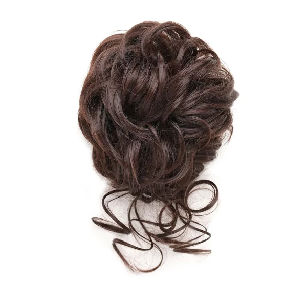 Messy Bun Synthetic Hair Piece Claw Clip Curly Wavy Hair Bun Tousled Updo Scrunchie Long Beard Chignon Ponytail for Daily Wear - Image 11