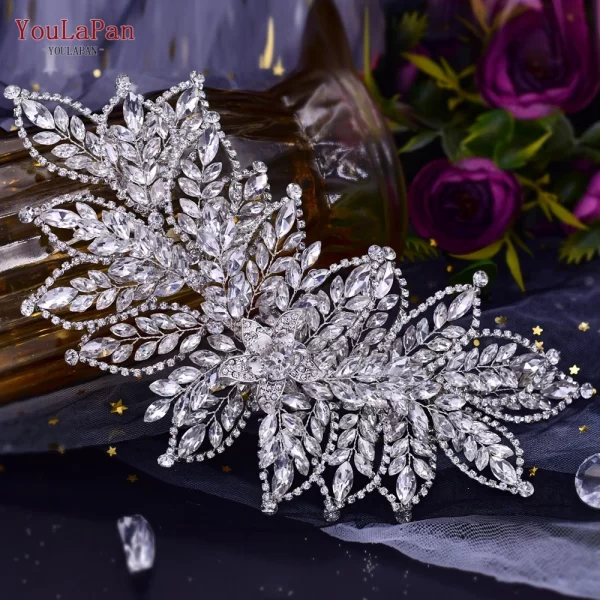 YouLaPan HP413 Wedding Head Piece for Bride Crystal Headband Bridal Hair Accessories Rhinestone Women Headdress Bride Headwear - Image 7