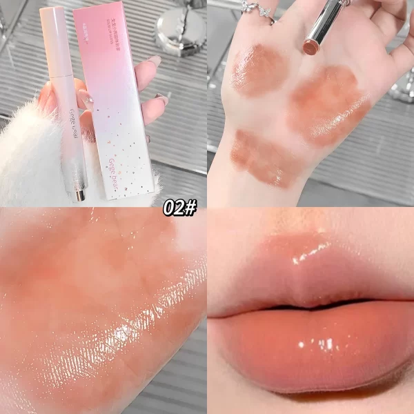 Jelly Solid Lip Gloss Cute Hydrating Mirror Red Brown Lipstick Clear Moisturizing Lips Tint Nature Nude Lip Makeup Cosmetics - Image 9