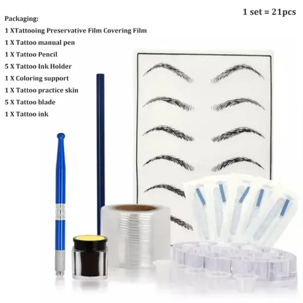 1 Set 3D Microblading Pen Tattoo Training Kit Eyebrow Tattoo Practice Professional Permanent Makeup Tattoo Eyebrow Wholesale - Image 11