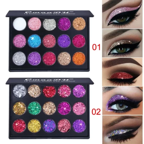 15 Color Glitter Eye Shadow Pallete Pigment Professional Eye Makeup Palette Long-lasting Make Up Eyeshadow Palette Maquillage - Image 3