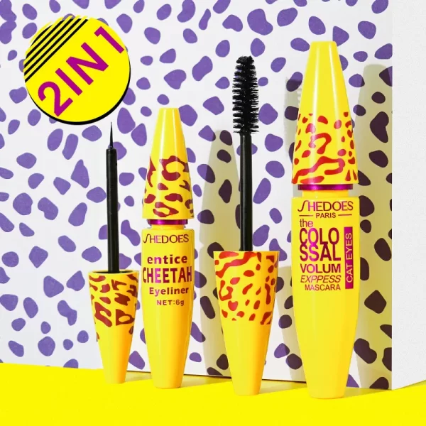 Make up Eyelash Mascara Waterproof Thick Liquid Eyeliner Mascara Makeup Kit Eyelashes Long Lasting Volume  Eye Liner Mascara Set - Image 2