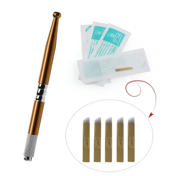 Manual Tattoo Pen Machine Permanent Makeup Eyebrow Hand Tool 3D Microblading Eyebrow Tattoo Tool Supply with 5p Tattoo Needle - Image 10