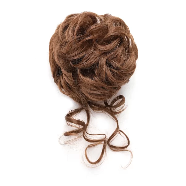 Messy Bun Synthetic Hair Piece Claw Clip Curly Wavy Hair Bun Tousled Updo Scrunchie Long Beard Chignon Ponytail for Daily Wear - Image 16