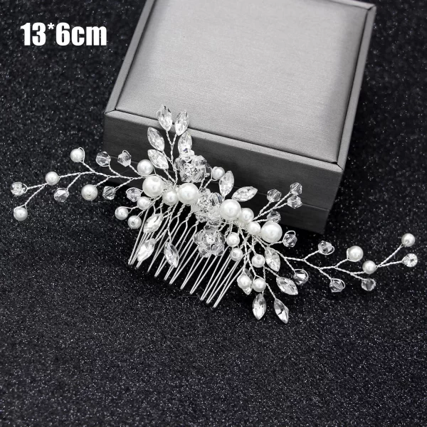 Silver Color Pearl Rhinestone Wedding Hair Combs Hair Accessories for Women Accessories Hair Ornaments Jewelry Bridal Headpiece - Image 8