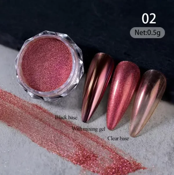 1jar Gradient Chrome Nail Powder Optical Neon Mirror Powder Metallic Mirror Effect Chameleon Pigment Glitter For DIY Manicure - Image 17