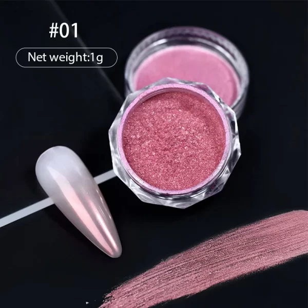 1jar Gradient Chrome Nail Powder Optical Neon Mirror Powder Metallic Mirror Effect Chameleon Pigment Glitter For DIY Manicure - Image 52