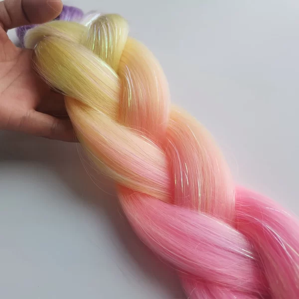 Jumbo Braids Ombre Braiding Hair Add Tinsels Sparkly Braiding Hair Colorful Synthetic Braiding Hair for Women Girls Kids - Image 5
