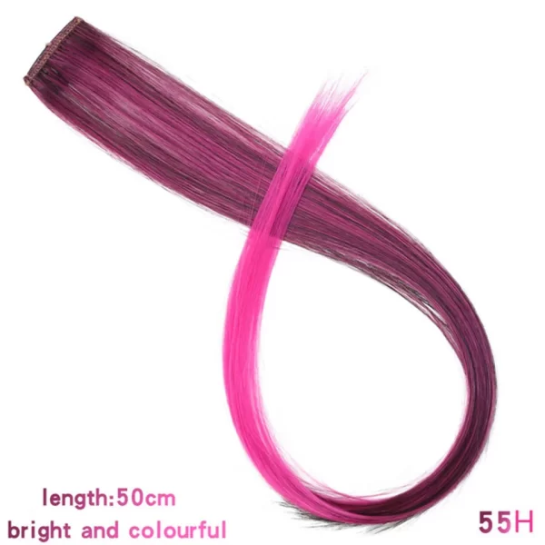 HUAYA Synthetic Long Curly Women Heat Resistant Clip In Hair Extension Hairpiece Gold Grey Purple Pink Red Colorful Extension - Image 30