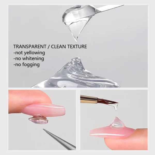 CHUNSHU Super Strong Sticky Nail Glue Gel For Rhinestones Nail Art Decorations 15G No Wipe DIY Gem Adhesive Functional UV Gel - Image 2