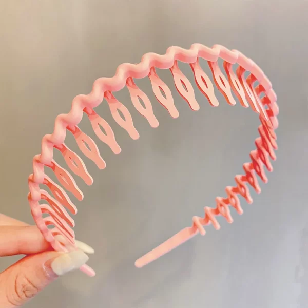 Elegant Solid Color Wave Hairbands For Women Trendy Toothed Non-slip Hair Combs Hair Accessories Girl Face Wash Sports Headbands - Image 37