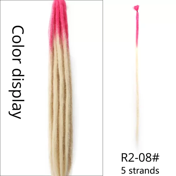 5strands Dreadlocks Hair Extensions Synthetic Faux Locs Crochet Hair Braids Hip-hop Knotless Hook Ombre Braiding African Tribe - Image 9