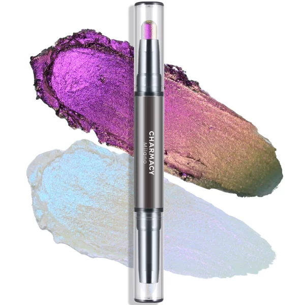 CHARMACY 2 In 1 Multichrome Eyeshadow Sticks High Pigmented Glitter Eyeshadow Waterproof Eye Shadow Pen Metallic Makeup 6 Color - Image 7