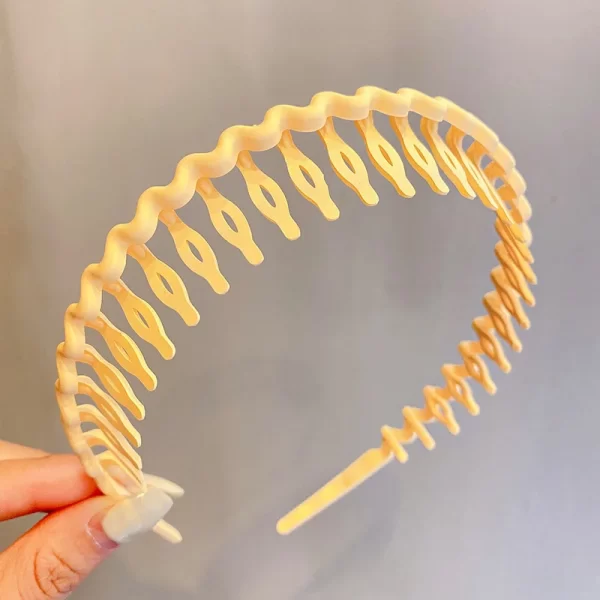 Elegant Solid Color Wave Hairbands For Women Trendy Toothed Non-slip Hair Combs Hair Accessories Girl Face Wash Sports Headbands - Image 40
