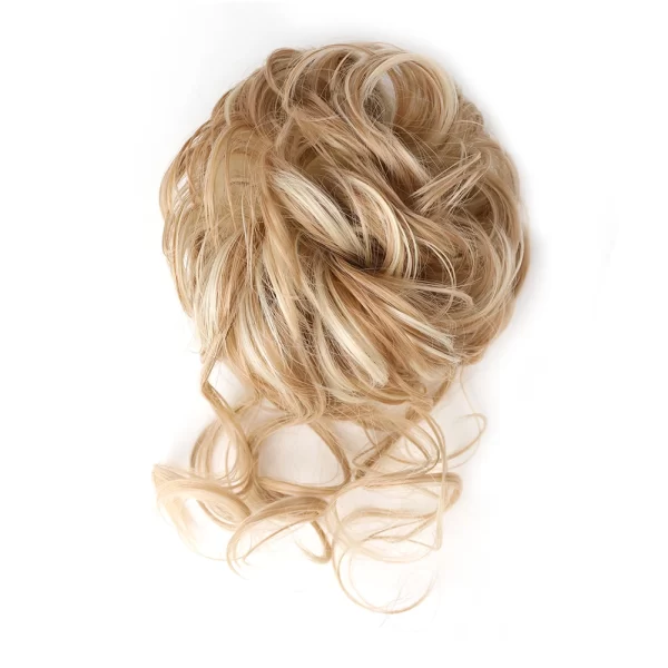 Messy Bun Synthetic Hair Piece Claw Clip Curly Wavy Hair Bun Tousled Updo Scrunchie Long Beard Chignon Ponytail for Daily Wear - Image 25