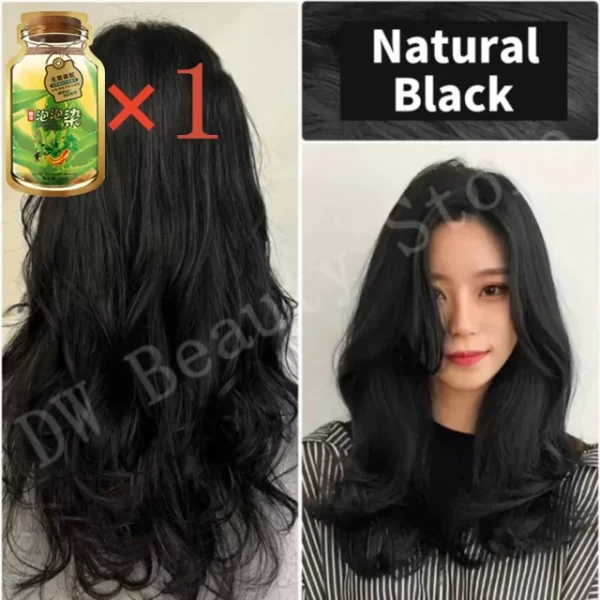 Pure Natural Herbal Hair Dye Shampoo 5 Minute Change Hair Color Lasting Coloring Non-irritating Plant Bubble Hair Care Women Men - Image 10
