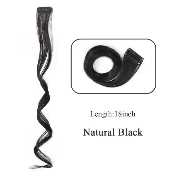 HUAYA Synthetic Long Curly Women Heat Resistant Clip In Hair Extension Hairpiece Gold Grey Purple Pink Red Colorful Extension - Image 28