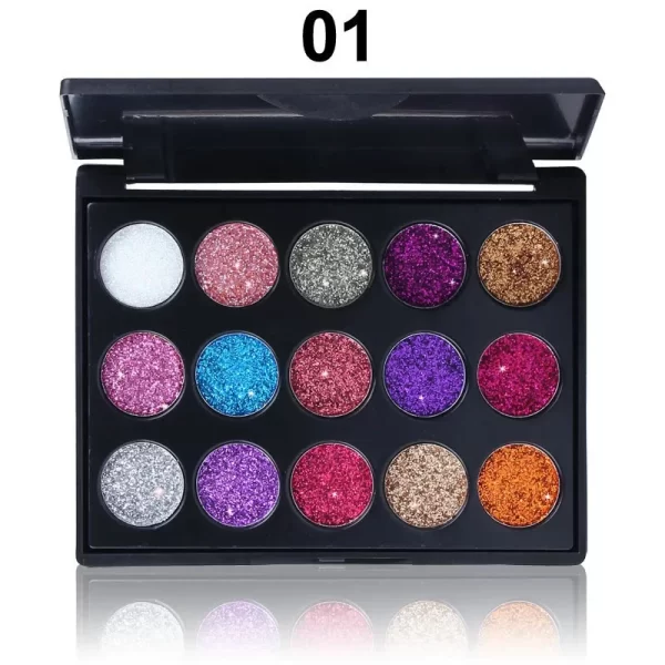 15 Color Glitter Eye Shadow Pallete Pigment Professional Eye Makeup Palette Long-lasting Make Up Eyeshadow Palette Maquillage - Image 4